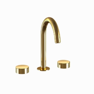 Picture of 3-Hole Basin Mixer with Pipe Spout - Gold Bright PVD