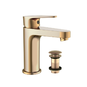 Picture of Single Lever Basin Mixer with click clack waste - Auric Gold