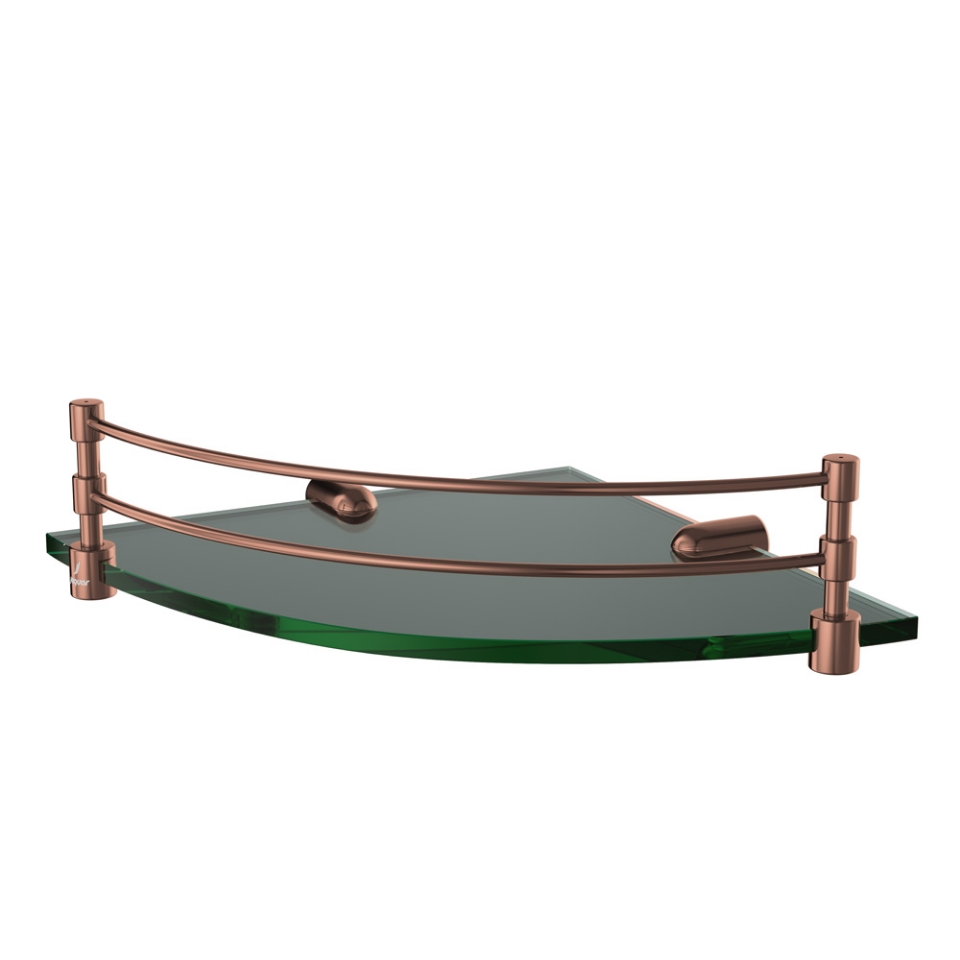 Picture of Corner Glass Shelf - Blush Gold Bright PVD