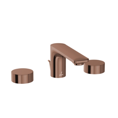 Picture of 3-hole basin mixer with popup waste system - Blush Gold Bright PVD