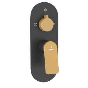 Picture of Aquamax Exposed Part Kit of Single Lever Shower Mixer - Lever: Gold Matt PVD | Body: Black Matt