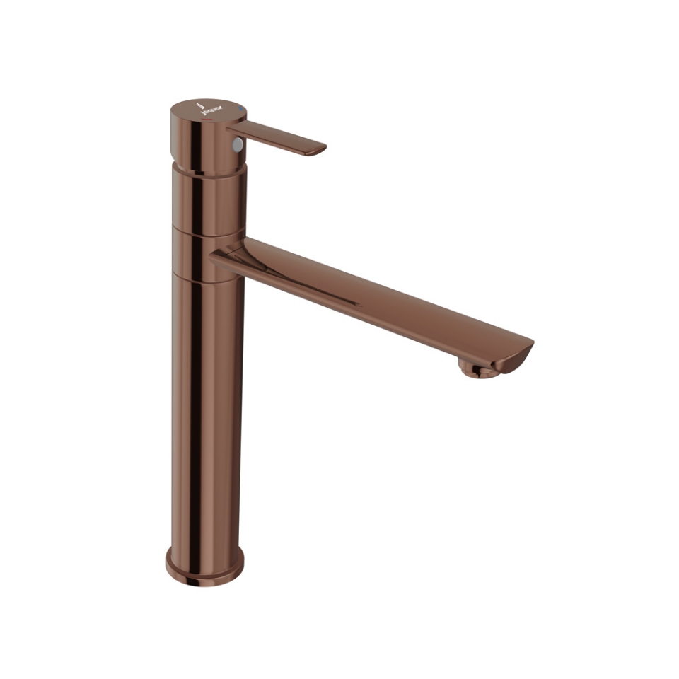 Picture of Single Lever High Neck Basin Mixer - Blush Gold Bright PVD