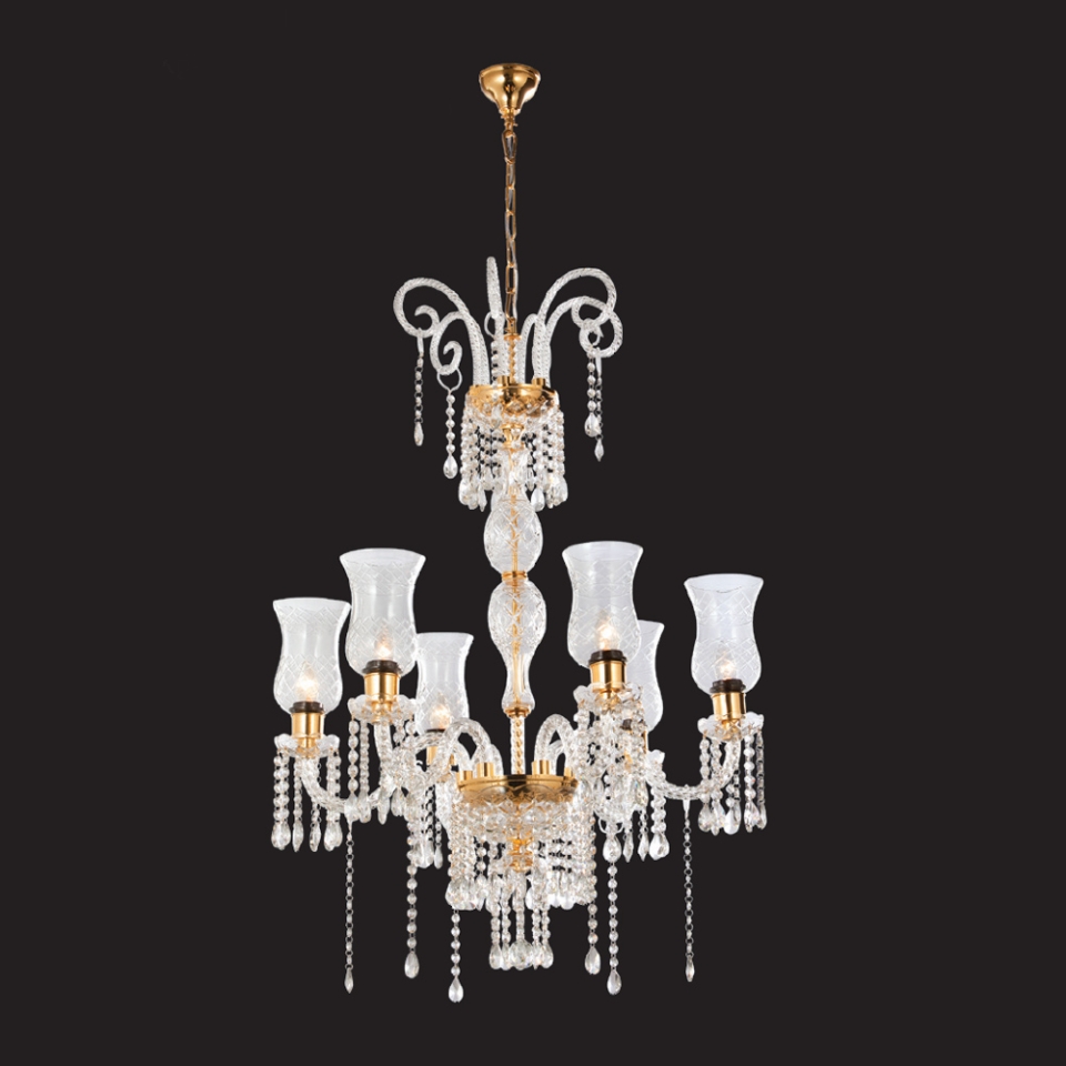Picture of 6 LT Clear Glass Chandelier